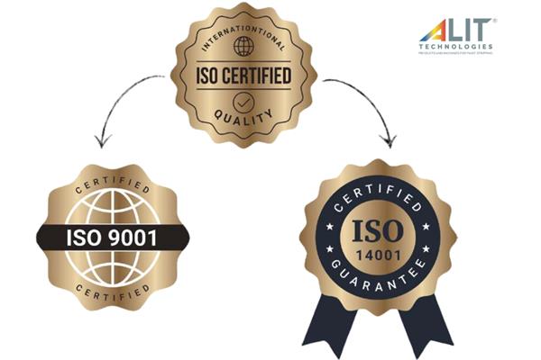 Logos of ISO certifications and ALIT Technologies