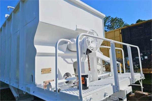 Photo of a train coated in white using APC coating